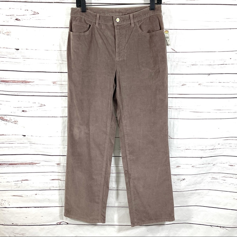 Talbots Petite‎ Women’s Velvet Pants Straight Leg Brown Size 10P